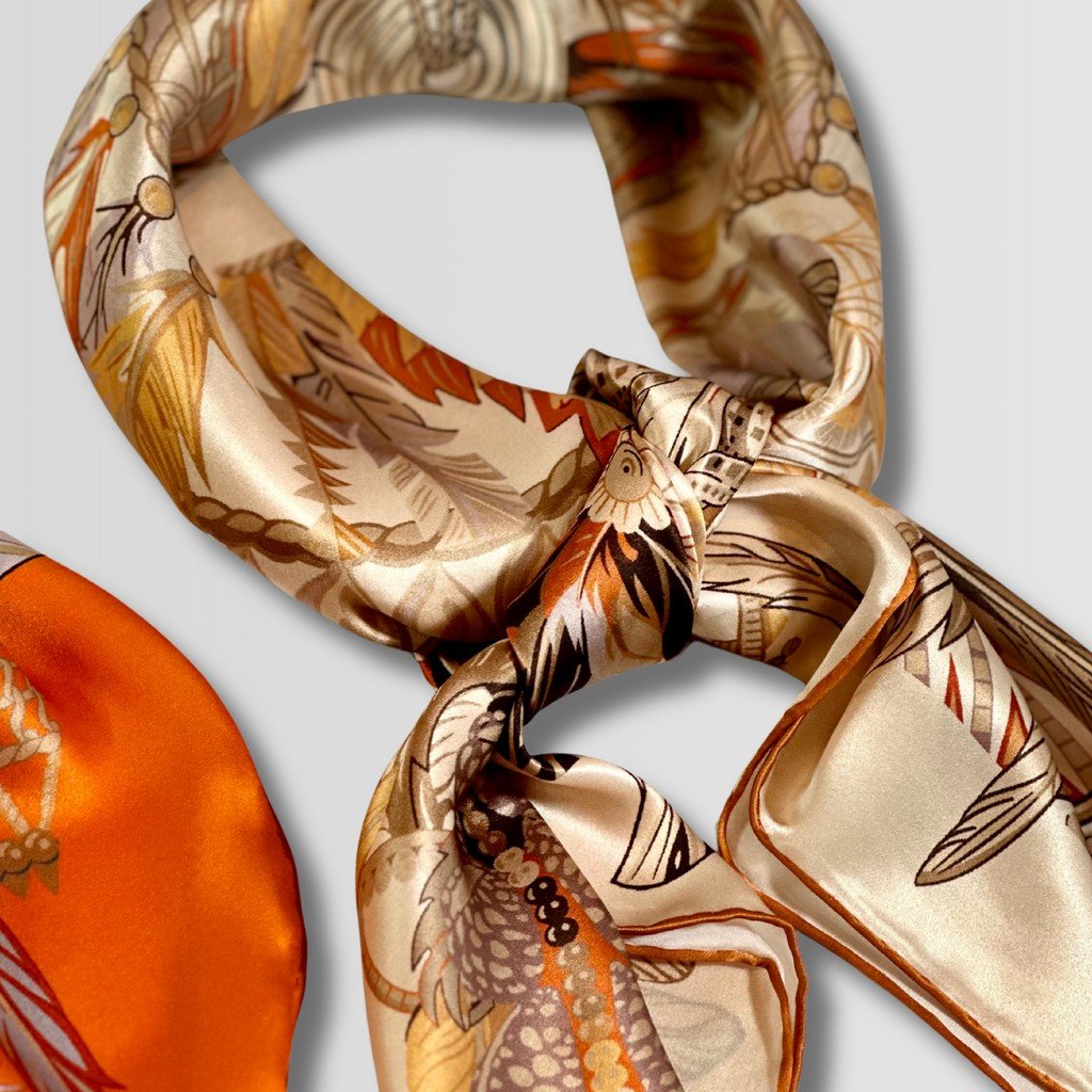 Silk Scarf Afternoon Sun (Beige)