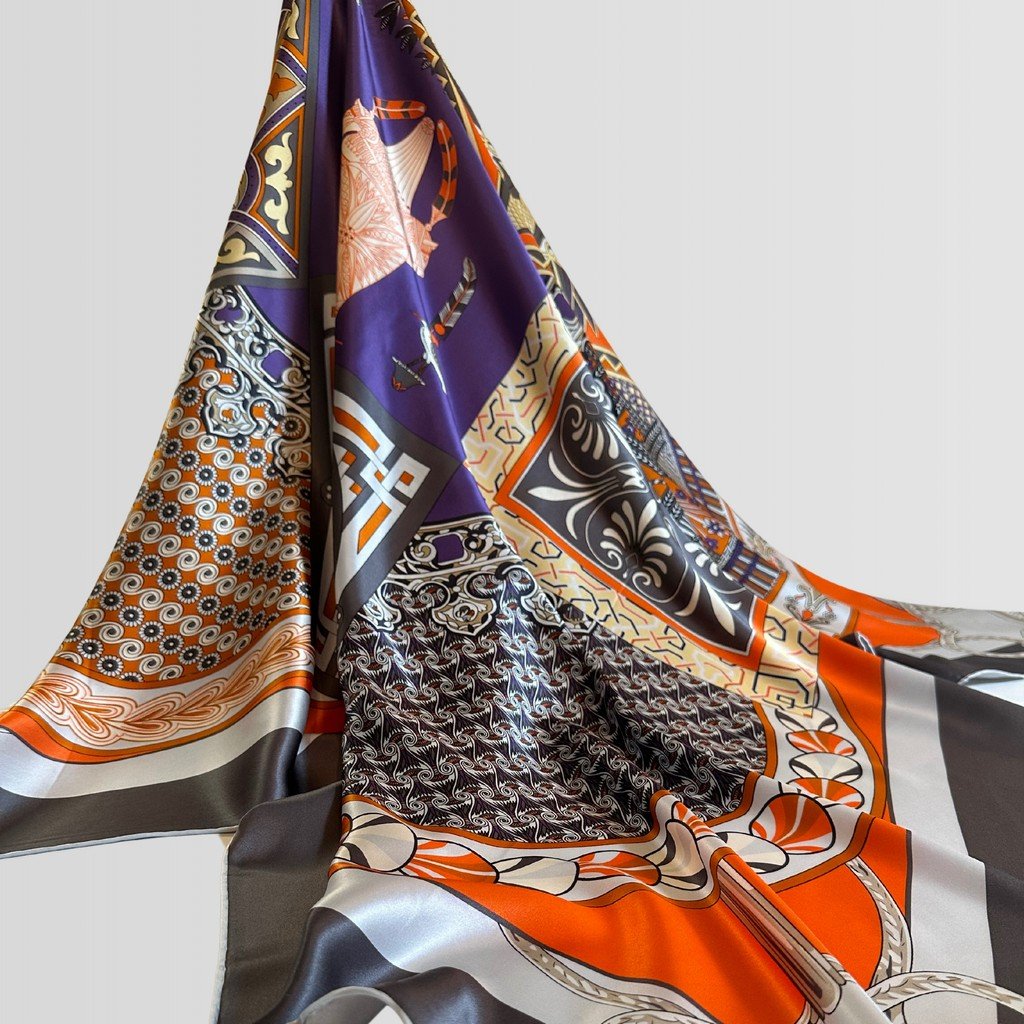 Silk Scarf Havana (Grey)