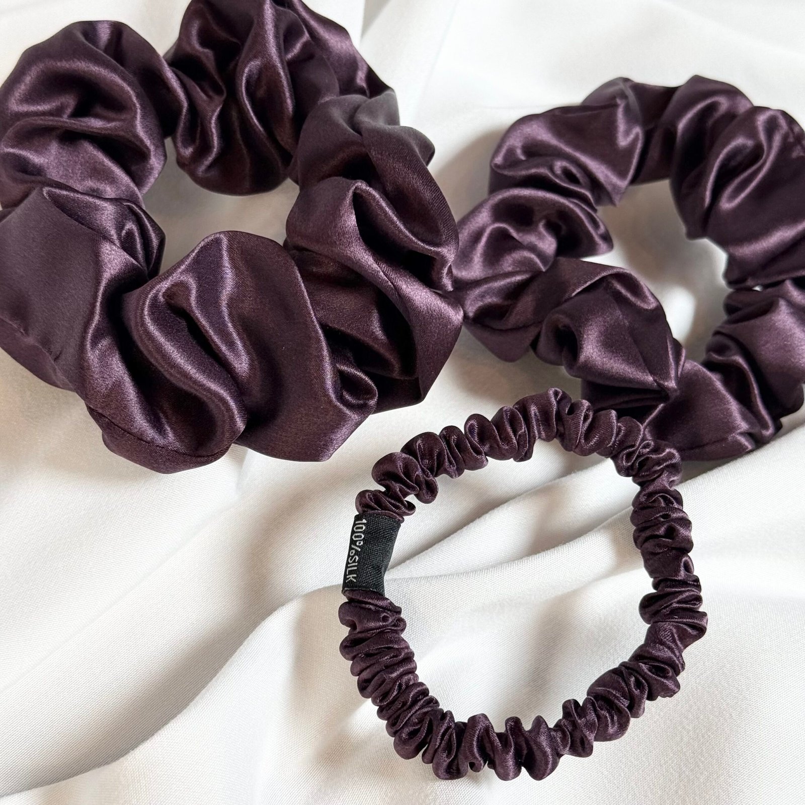 Silk Scrunchie Deep Purple