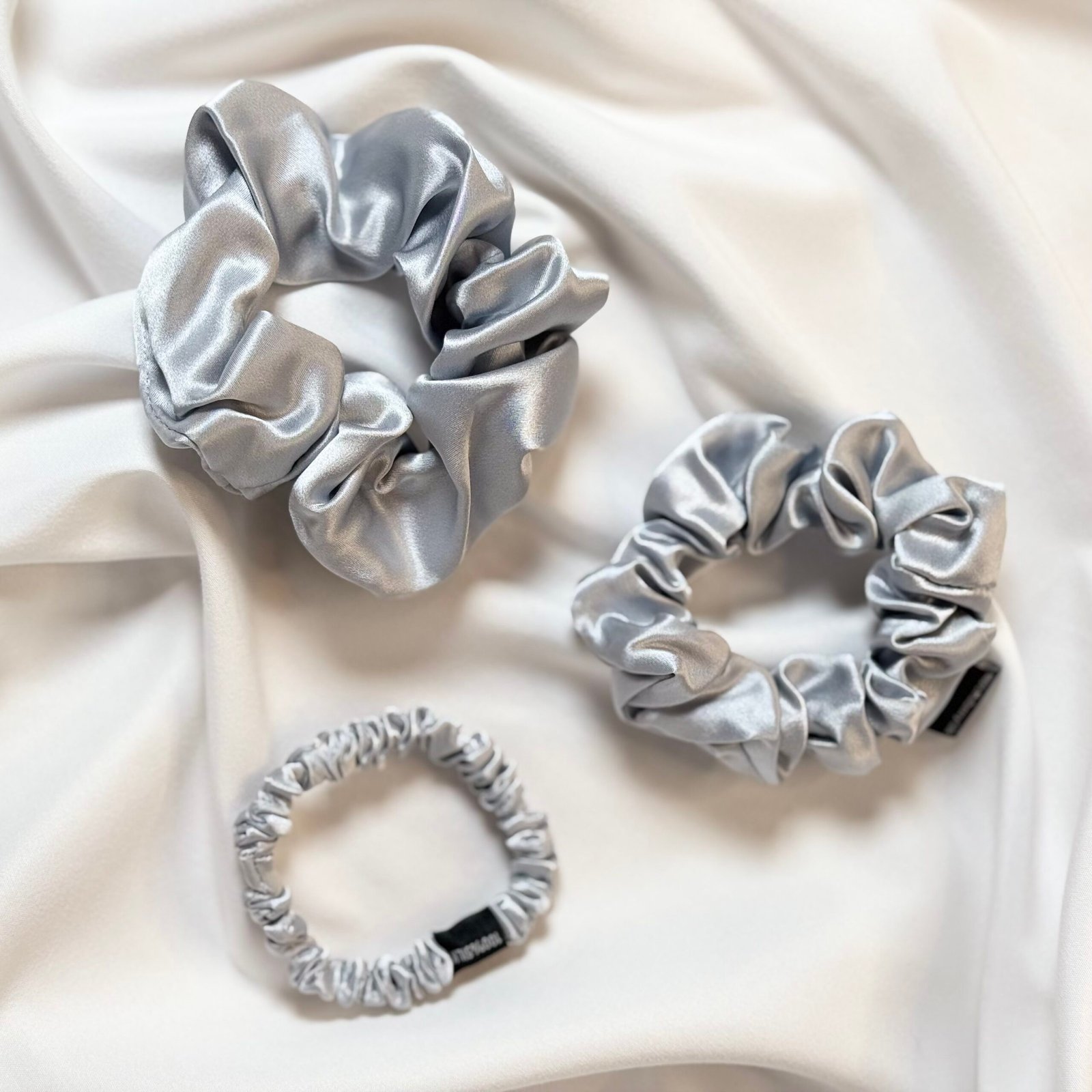Silk Scrunchie Pale Blue