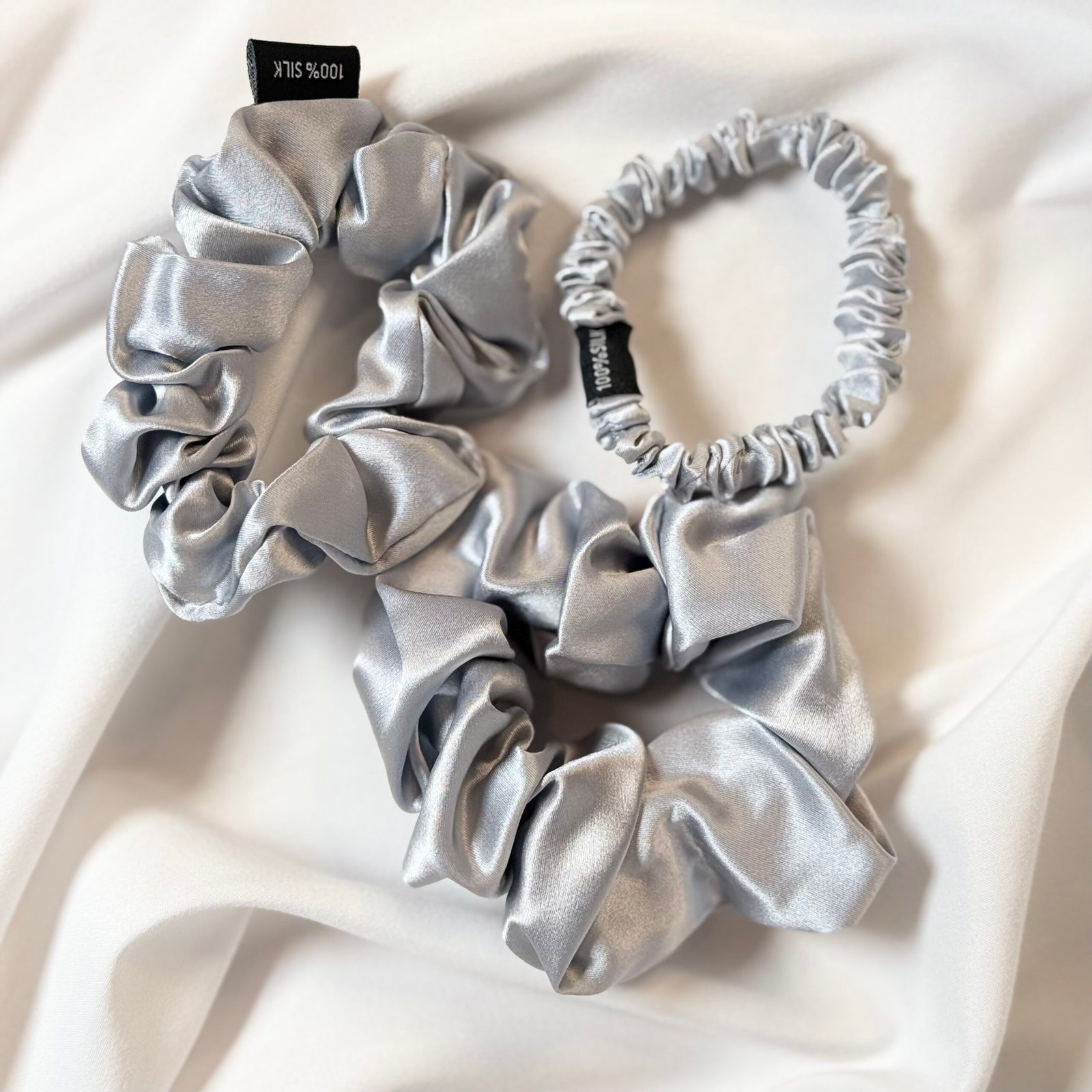 Silk Scrunchie Pale Blue