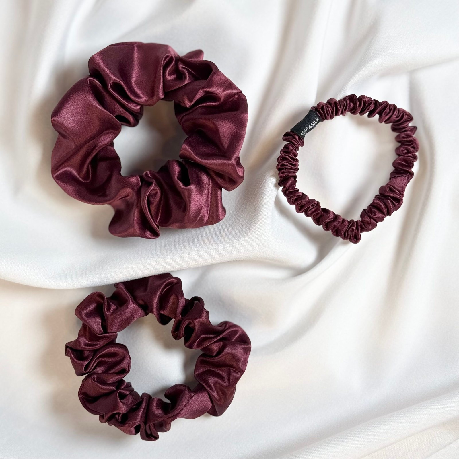 Silk Scrunchie Burgundy