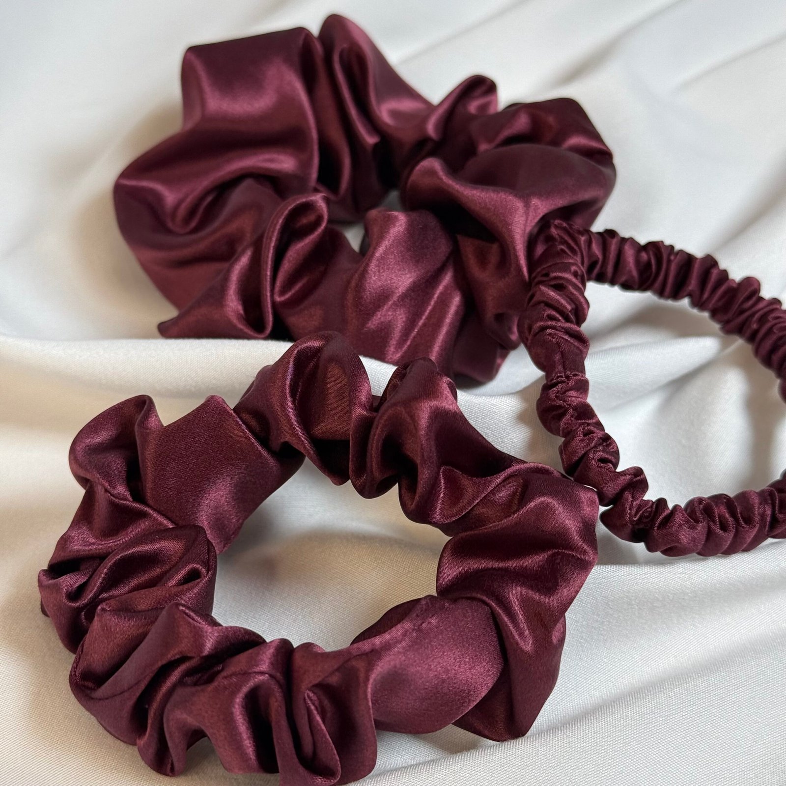 Silk Scrunchie Burgundy