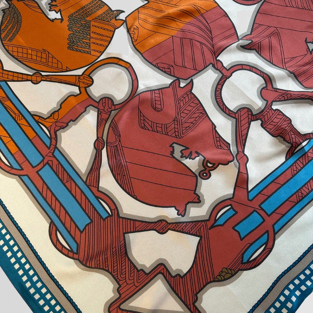 Silk Scarf Meeting of Times (Blue)
