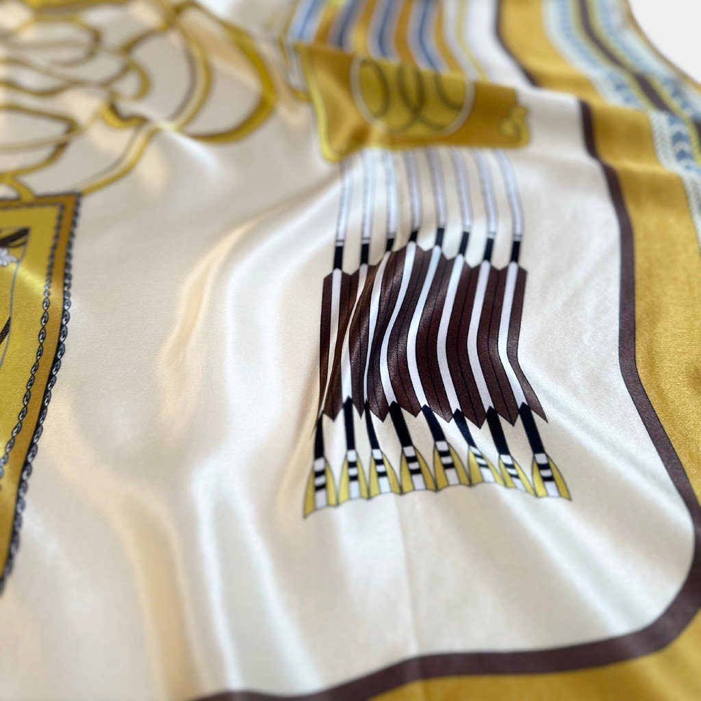 Silk Scarf Meeting of Times (Yellow)
