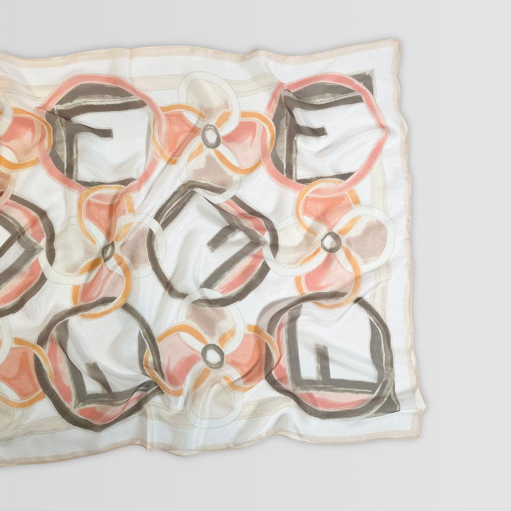 Silk Scarf Sweet Morning (White)