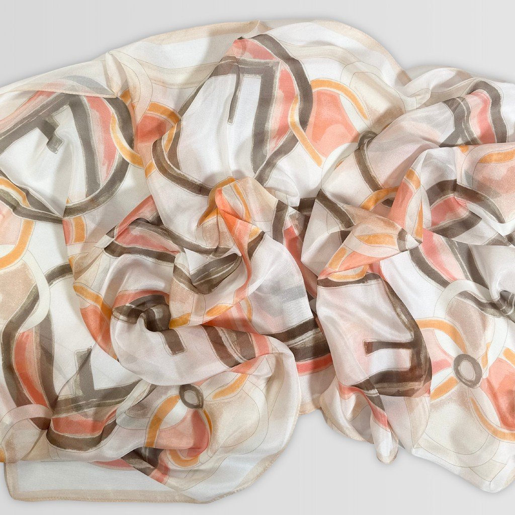 Silk Scarf Sweet Morning (White)