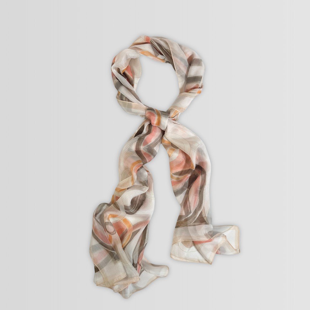 Silk Scarf Sweet Morning (White)