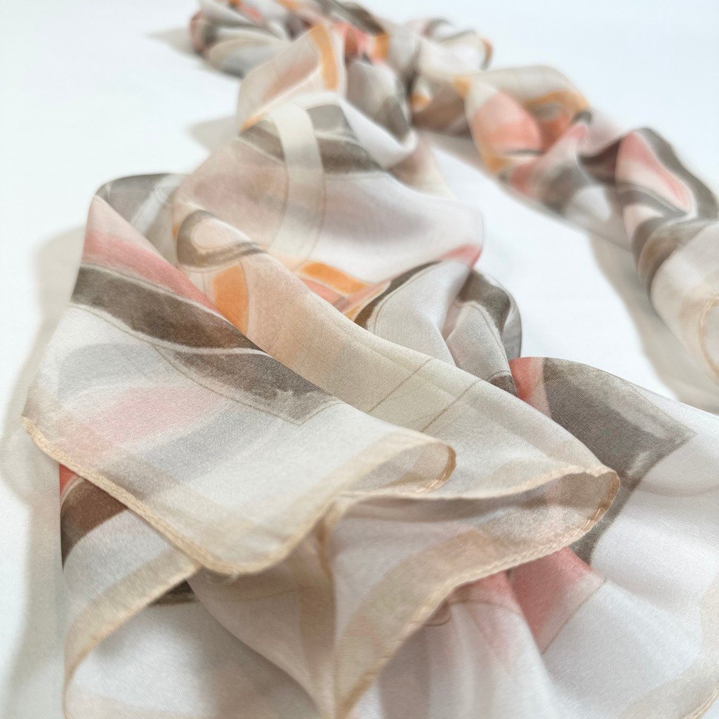 Silk Scarf Sweet Morning (White)