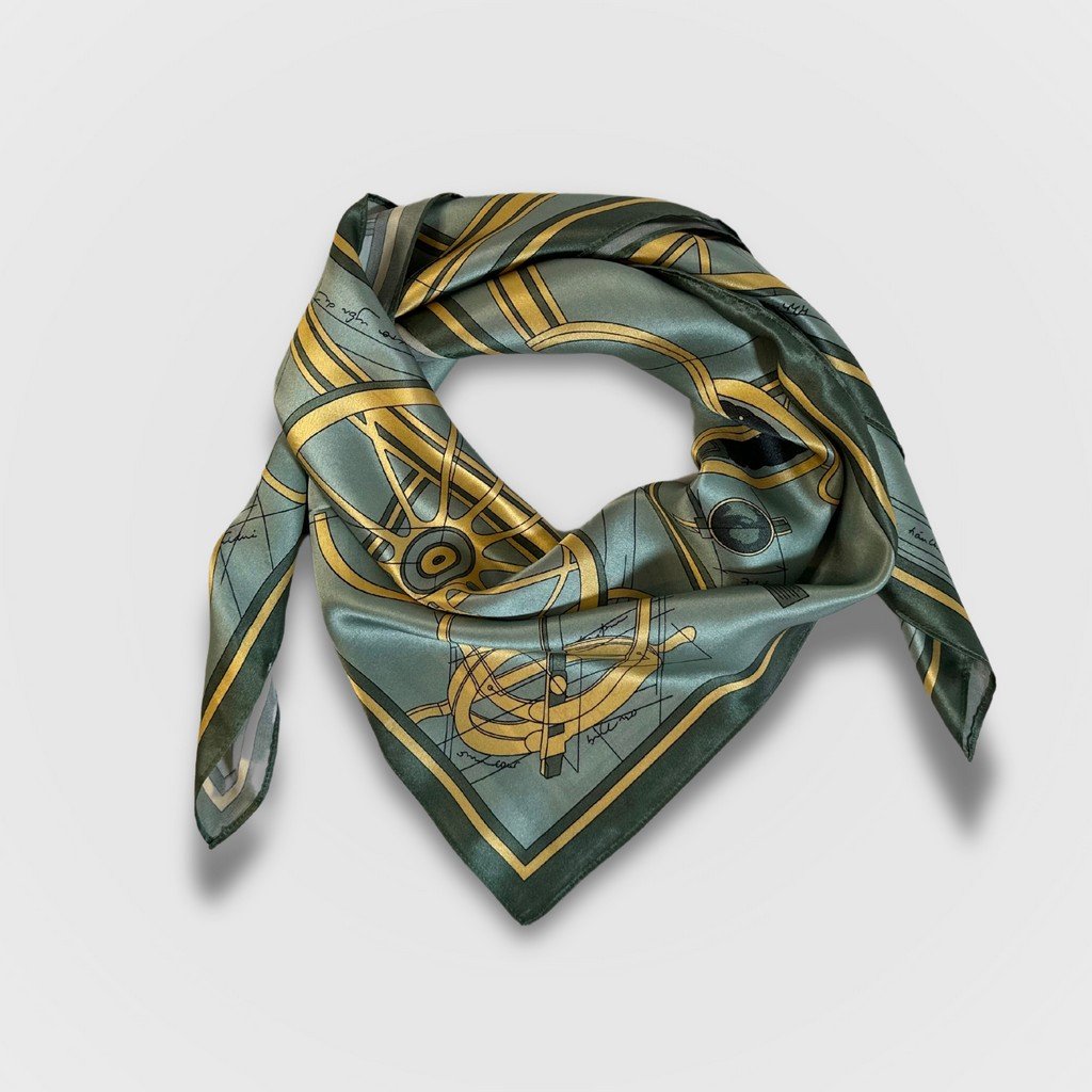 Silk Scarf Time and Space (Green)