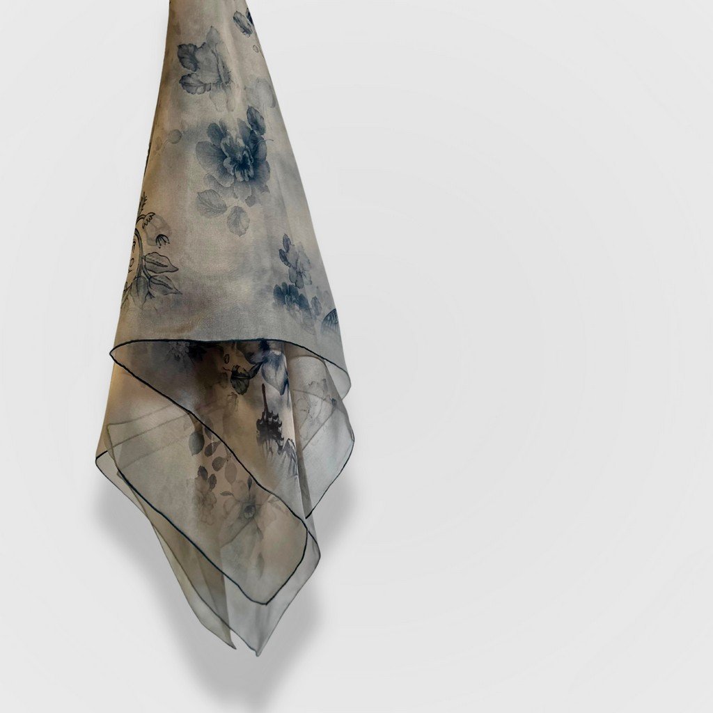 Silk Scarf Twilight Garden