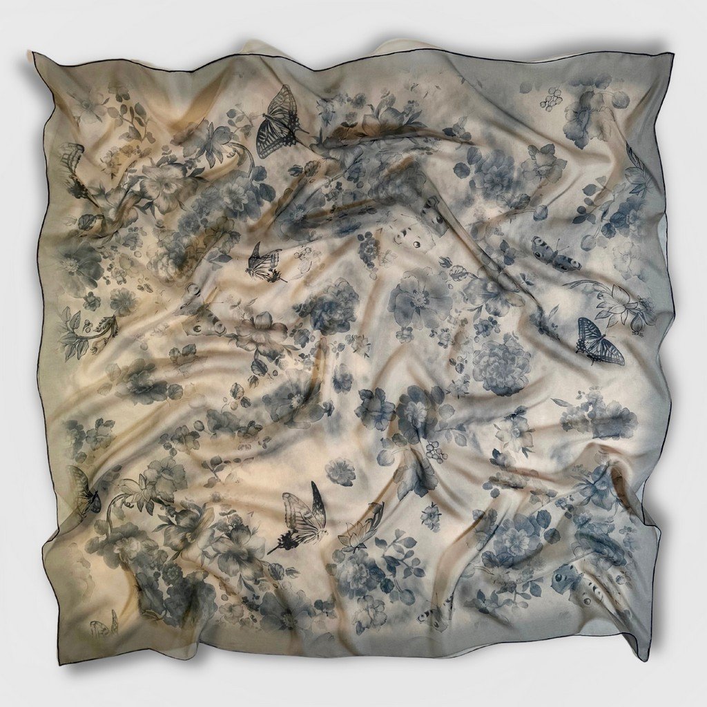 Silk Scarf Twilight Garden